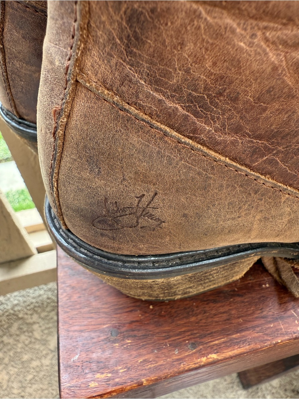John Fluevog Brown Leather Side-Zip Ankle Booties - Picture 9 of 13